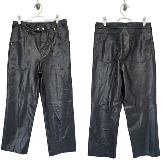 Blank NYC Baxter Ribcage Pant in Track Record faux leather ankle cropped pants - Picture 2 of 6